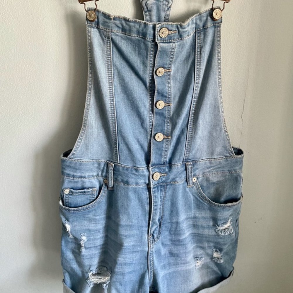 Medium-Blue Overall Shorts